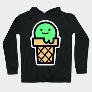 Ice cream, ice, ice cream ball in waffle Hoodie